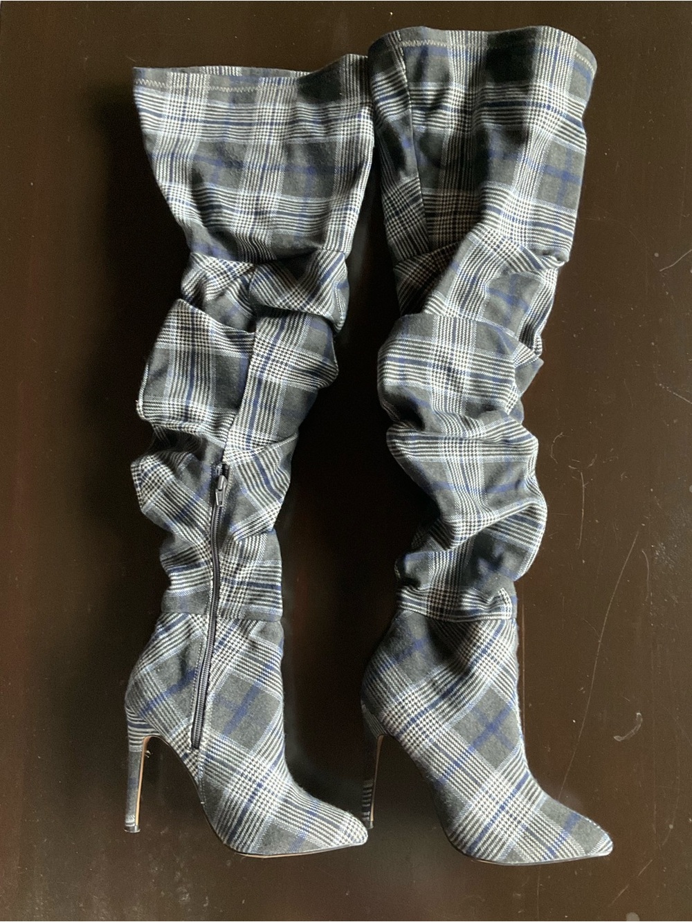 ASOS Thigh-High Plaid Boots